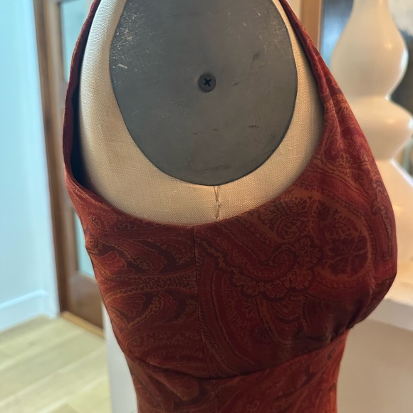 Silk Carmen Marc Valvo Dress in Copper Paisley - Picture 11 of 11